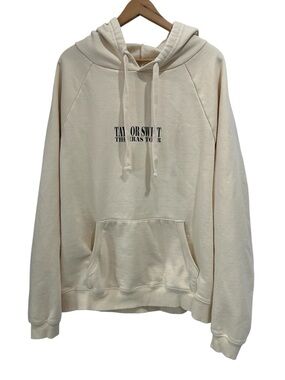 Taylor Swift The Eras Tour Official Cream Beige Graphic Print Hoodie - Large